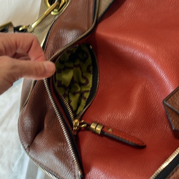 orYANY Colorblock Pebbled Leather LIAN Satchel 2 Way/Crossbody - Picture 5 of 9